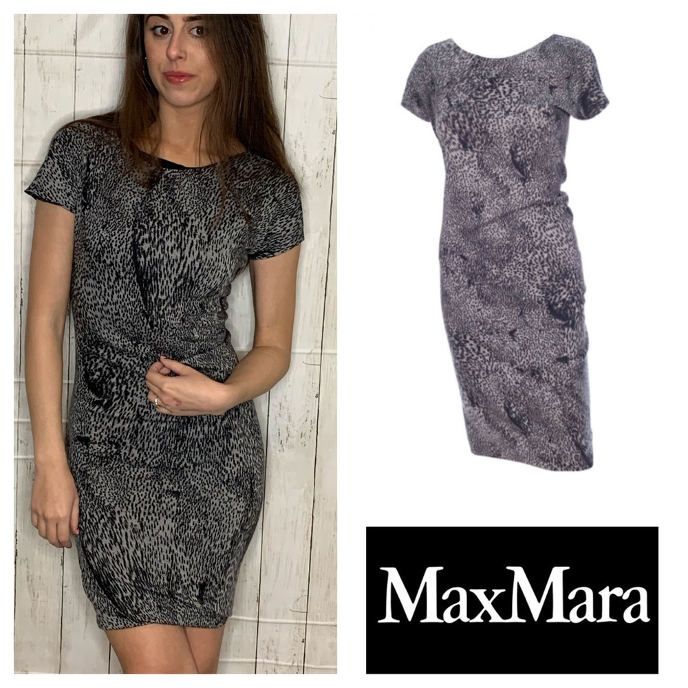 MaxMara Leopard Stretch Dress SZ.0 / Italian SZ.38